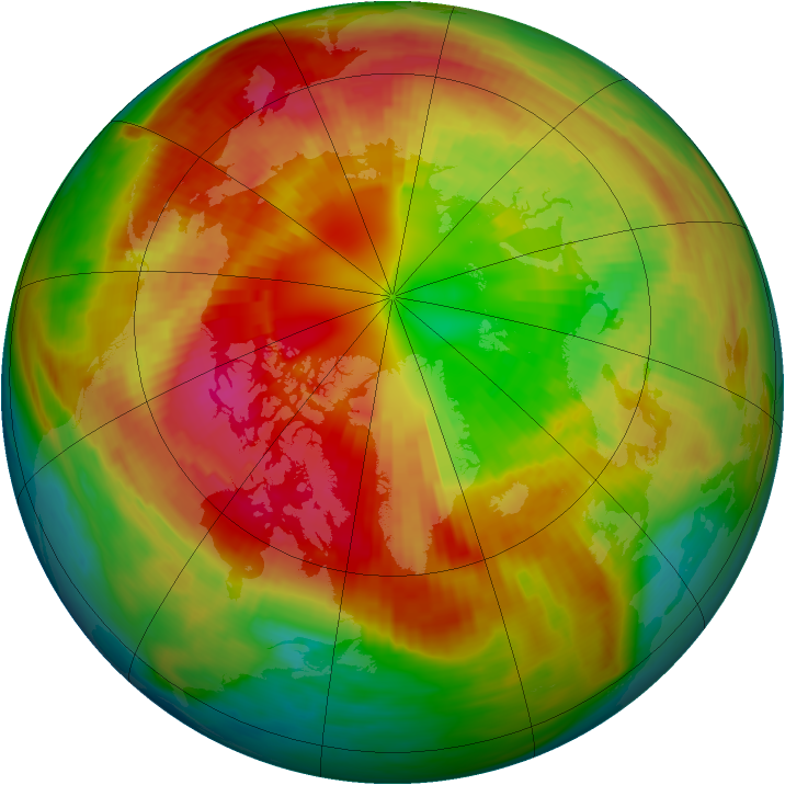 Arctic ozone map for 04 March 1991